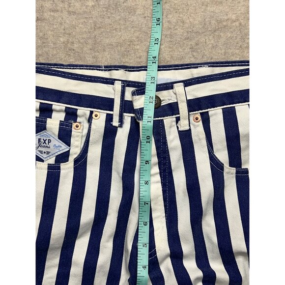 French Country EXP Jeans Vintage 90's Stripped Jean Shorts Size 7 Juniors - Picture 10 of 11